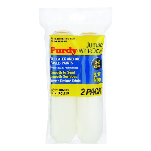 Purdy Purdy White Dove Woven Fabric 6.5 in. W X 3/8 in. Jumbo Mini Paint Roller Cover 2 pk 14G626012 - main